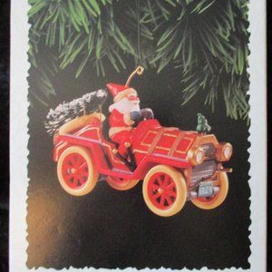 Vintage 1997 Hallmark Keepsake Ornament 'Santa's Roadster' Christmas Ornament
